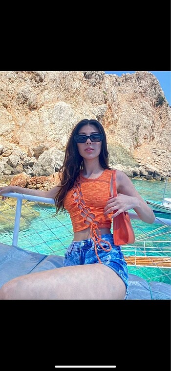 Turuncu h&m top üst