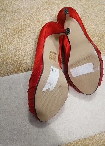 Elise Kırmızı saten abiye ayakkabı 