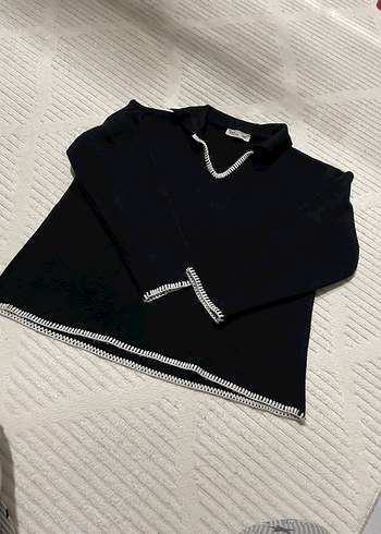 Siyah Uzun Kollu Yüksek Yakalı Triko takım - Görsel 4