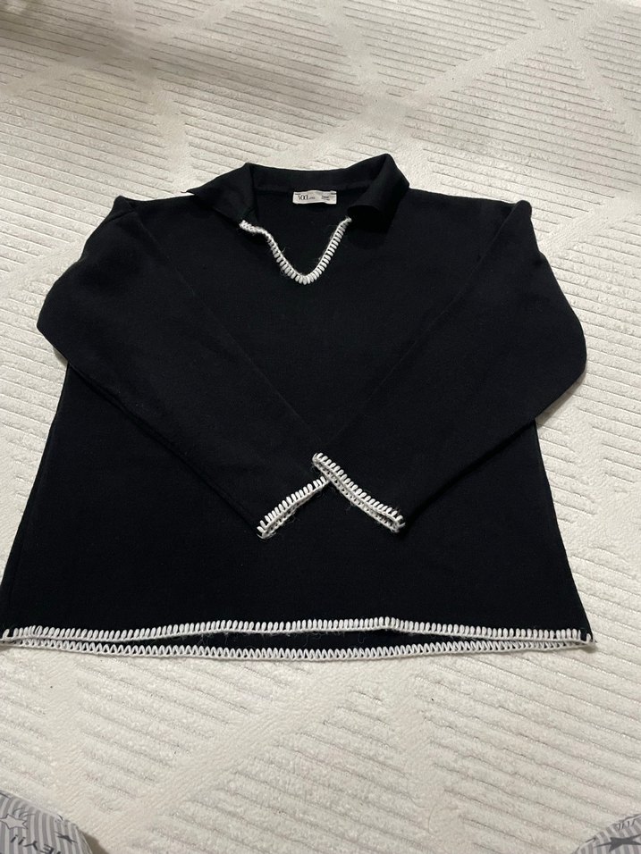 Siyah Uzun Kollu Yüksek Yakalı Triko takım - Görsel 3