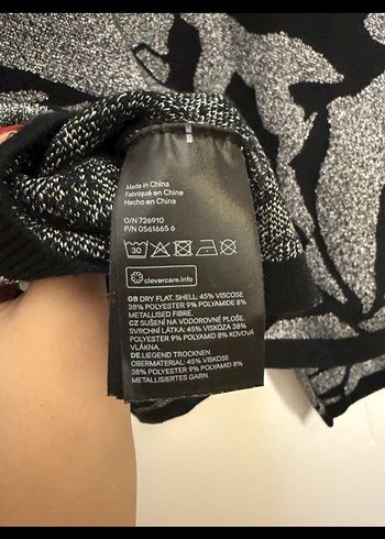 H&M Gri Zebra Desenli Kadın Triko Kazak - Görsel 5