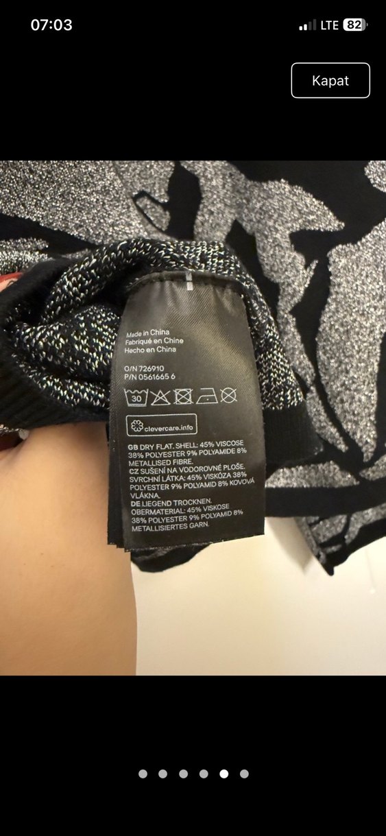 H&M Gri Zebra Desenli Kadın Triko Kazak - Görsel 5