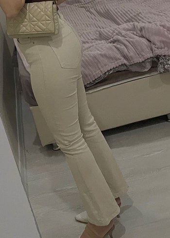 Bej flare jeans - Görsel 3