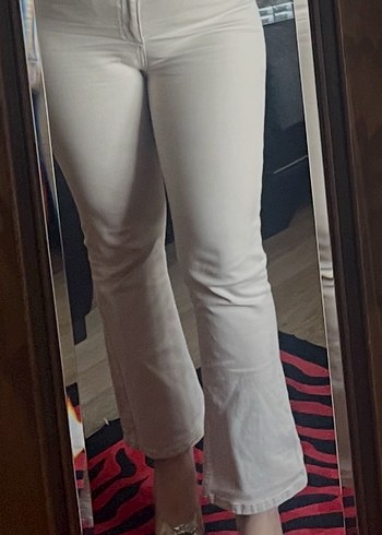 Bej flare jeans - Görsel 2