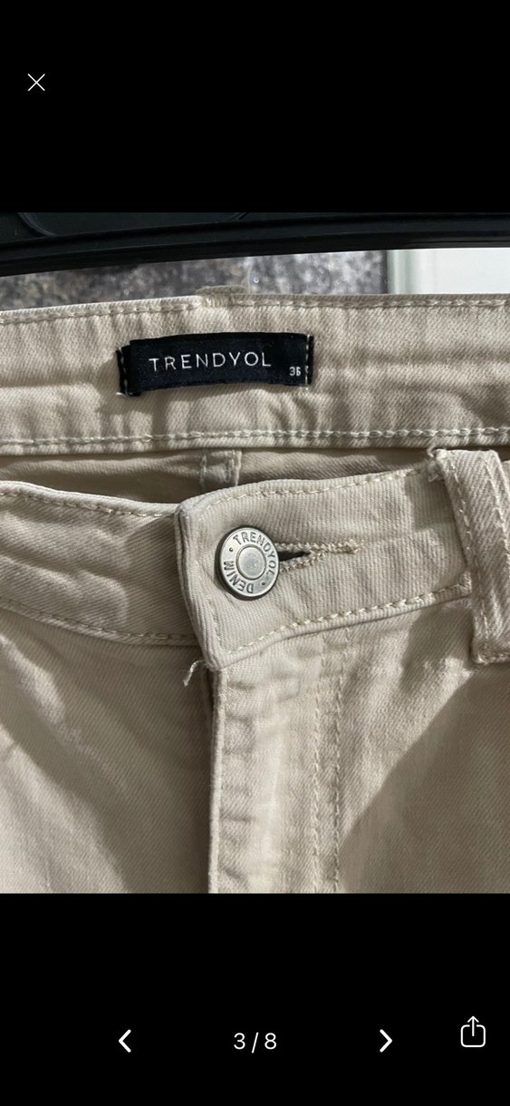 Bej flare jeans - Görsel 5