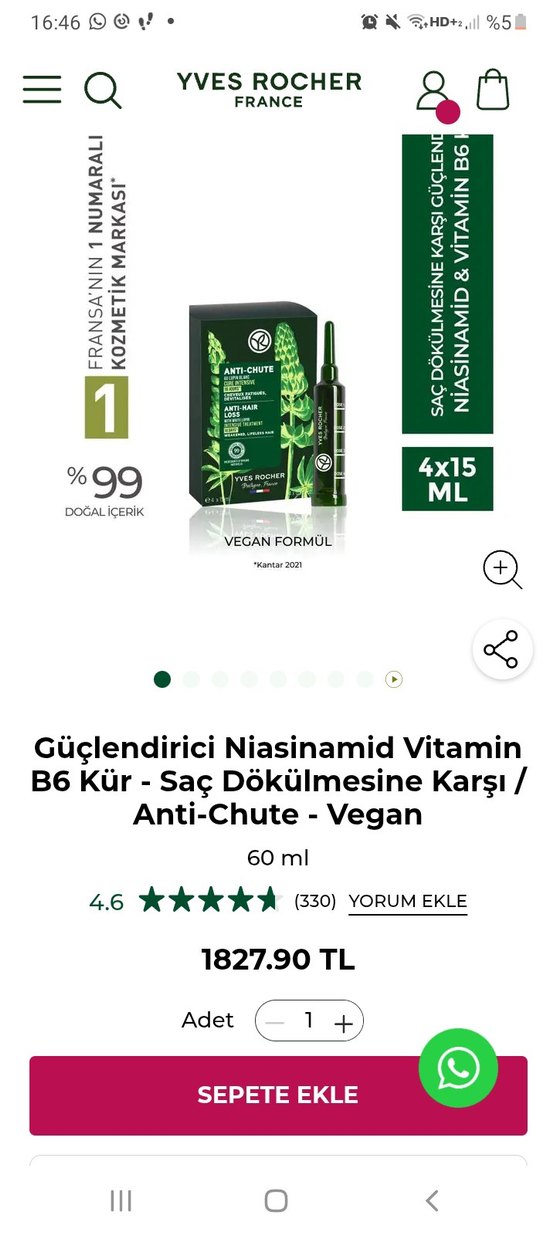 Yves Rocher Saç Dökülmesine Karşı Bakım Kürü - Görsel 5