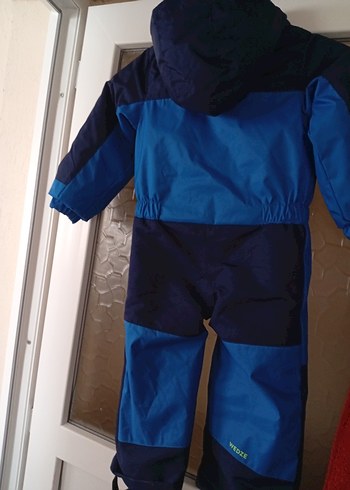 3 Yaş Beden mavi Renk Lacivert Mavi Bebek Kayak Tulumu Velcro