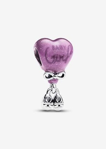 Mor Boncuklu Kalp Charm