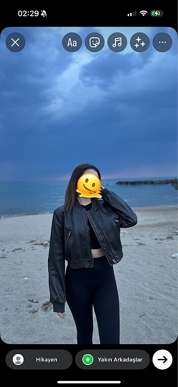 s Beden Zara bomber deri ceket