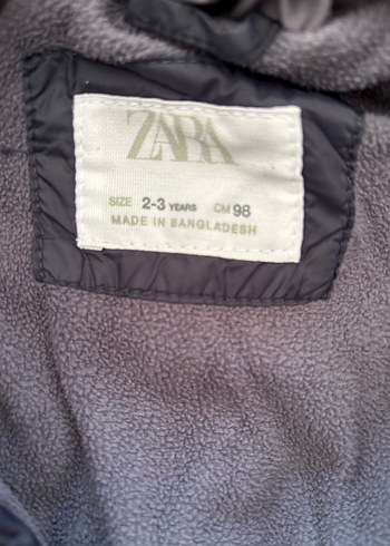Zara Lacivert Fermuarlı Erkek Çocuk Mont