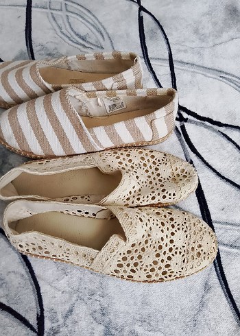 40 Beden camel Renk Beyaz Dantelli Kadın babet