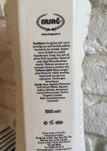 Ersag Doğal Özlü Duş Jeli - Görsel 2