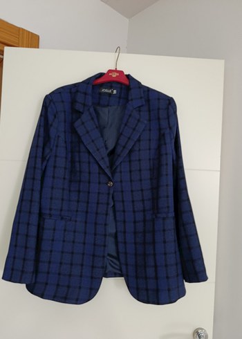 Zara Lacivert Ekose Blazer Ceket