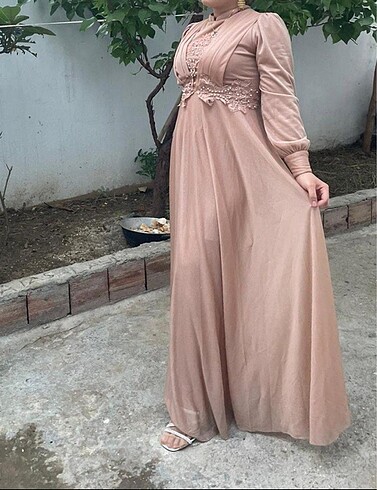 Simli tesettür abiye