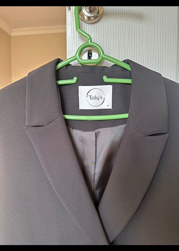 Gri Kadın Düğmeli Ofis Blazer Ceket - Görsel 4