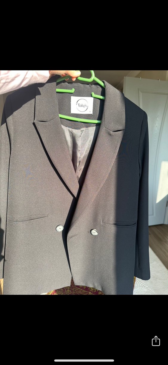 Gri Kadın Düğmeli Ofis Blazer Ceket - Görsel 2