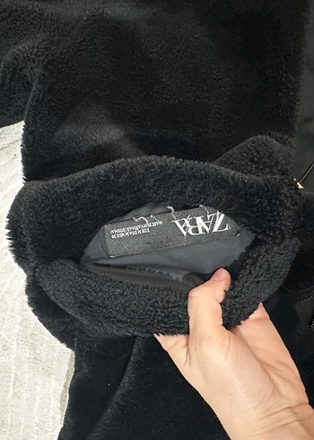 Siyah Kapüşonlu çift taraflı zara Kadın Mont - Görsel 5