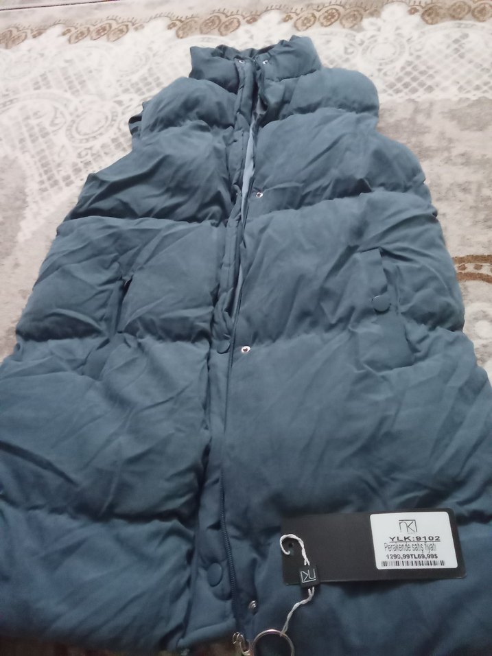 Pembe Düğmeli  peluş Kadın Yelek - Görsel 5