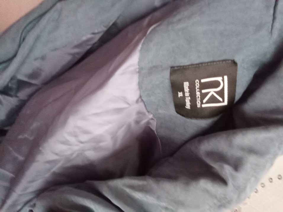 Gri Uzun Düğmeli  peluş Kadın Yelek mont - Görsel 2