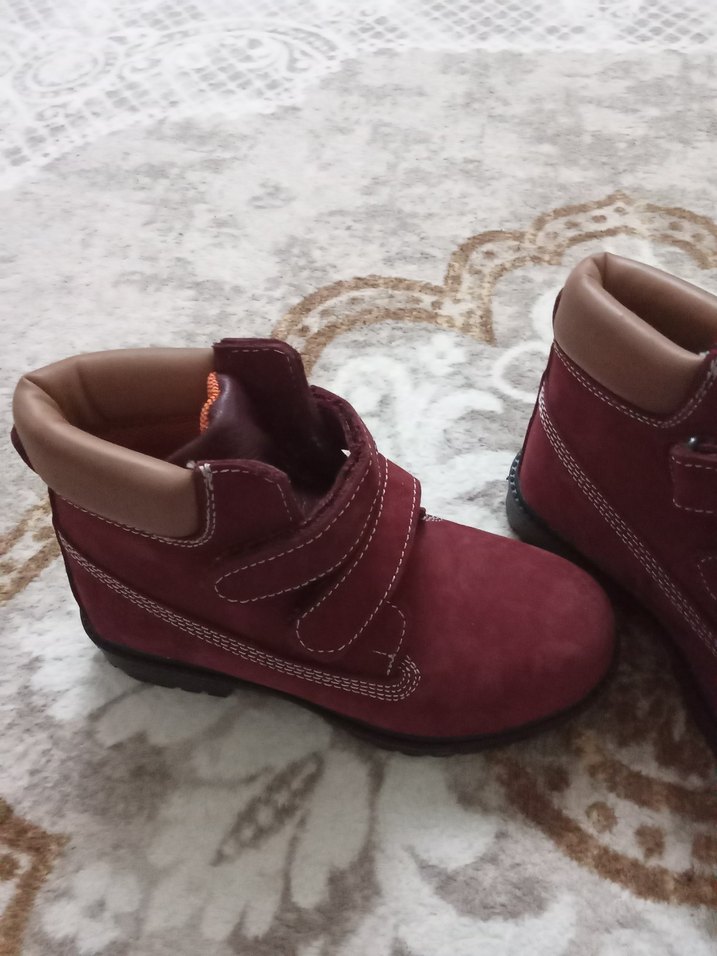 Bordo Süet Erkek kız Çocuk Botu - Görsel 2