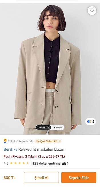 Bershka Blazer Ceket