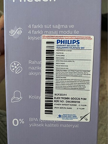 Beden Renk Philips Avent Süt Sağma Makinesi