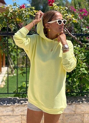 Neon sarı sweatshirt