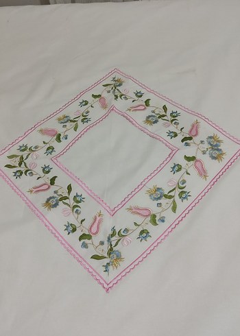 Nakışlı Beyaz Yatak Örtüsü takımı - Görsel 2