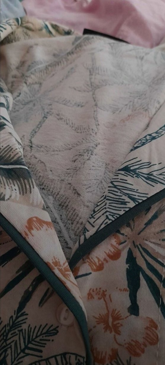 Bej Desenli Kadın Midi Pijama Takımı - Görsel 2