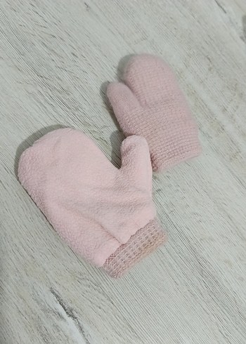 Kız Çocuk Pembe Triko Eldiven - Görsel 3