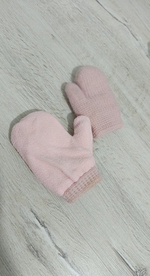 Kız Çocuk Pembe Triko Eldiven - Görsel 3