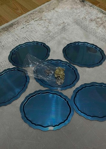 Kelebek Detaylı Gri Tepsi Seti - Görsel 3