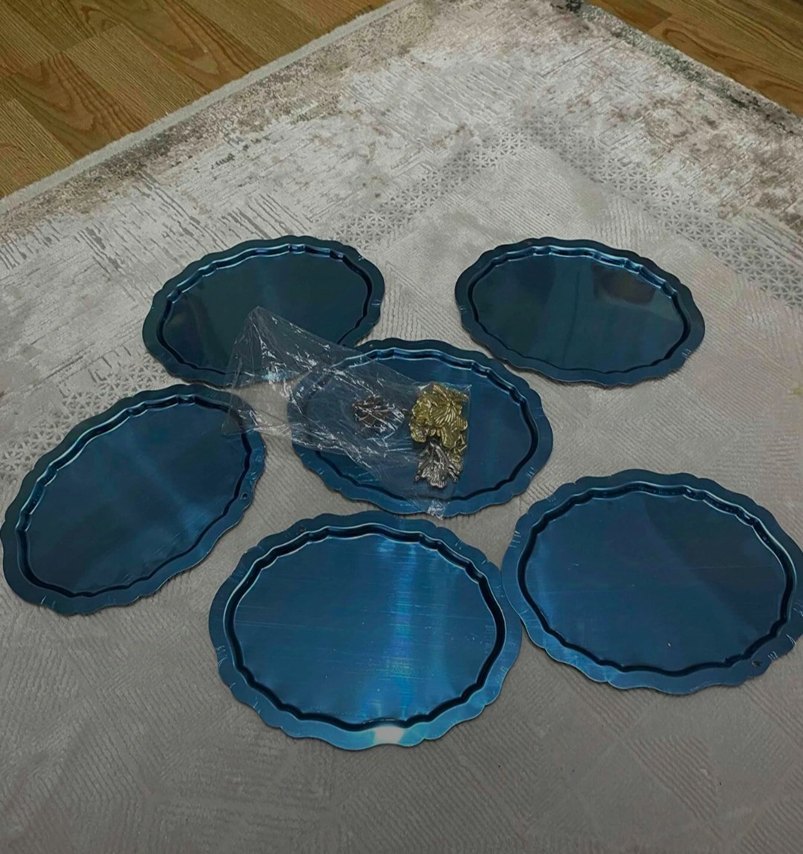 Kelebek Detaylı Gri Tepsi Seti - Görsel 3