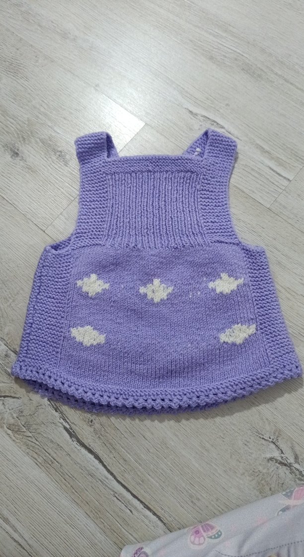 Kız Çocuk Mor Bohem Örgü Yelek - Görsel 2