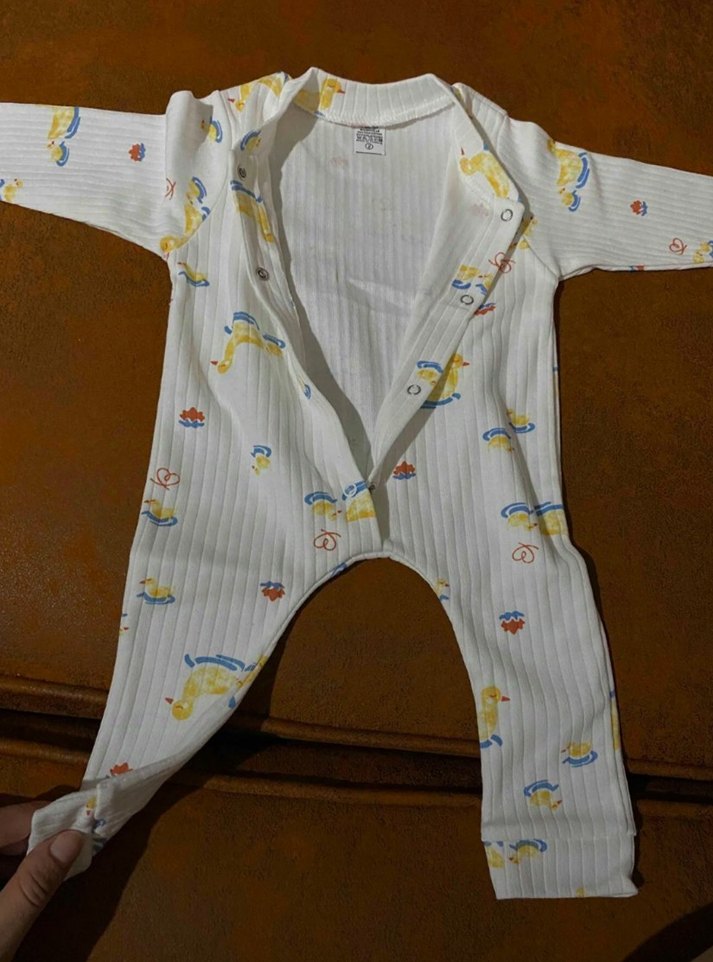 Uzun Kollu, Düğmeli Bebek Tulumu - Görsel 2