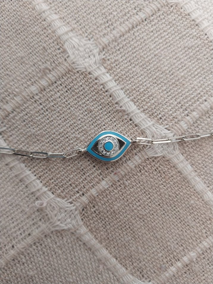 925 ayar göz gümüş bileklik - Görsel 3