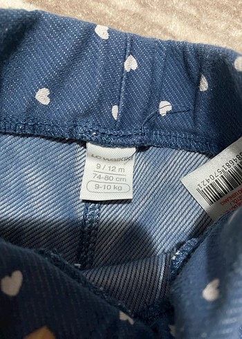 Kız Çocuk Mavi Desenli Denim Tayt - Görsel 2