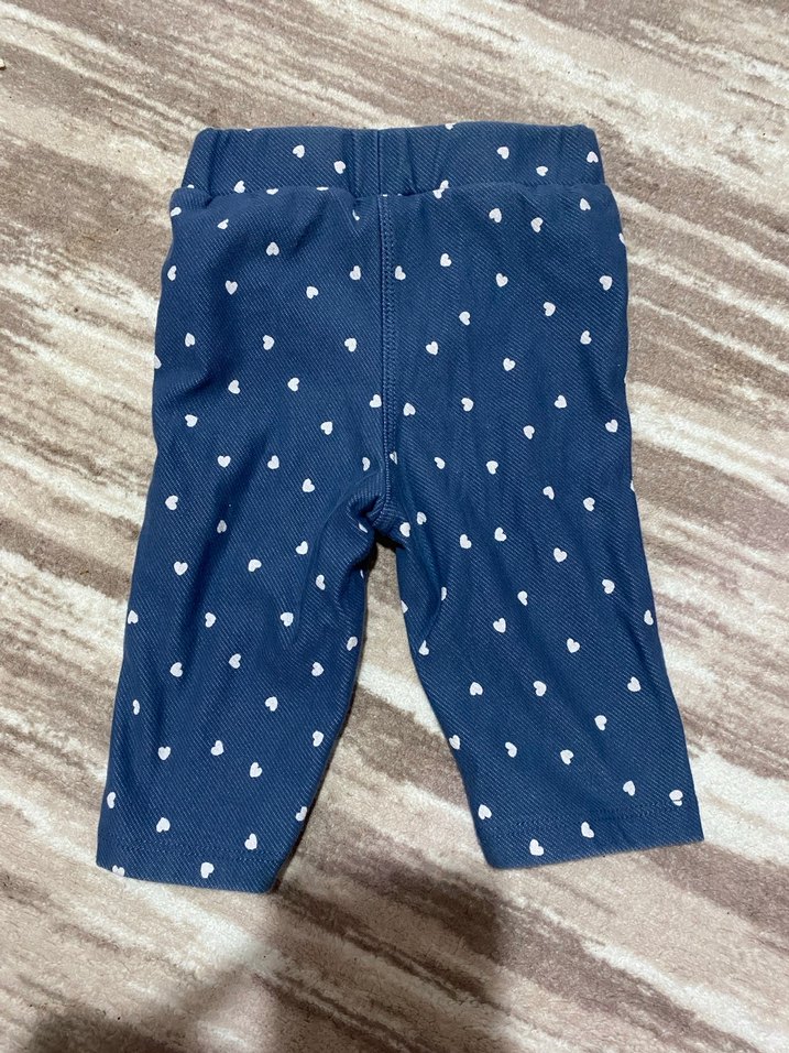 Kız Çocuk Mavi Desenli Denim Tayt - Görsel 3