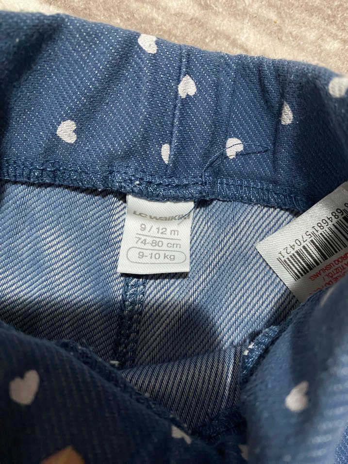 Kız Çocuk Mavi Desenli Denim Tayt - Görsel 2