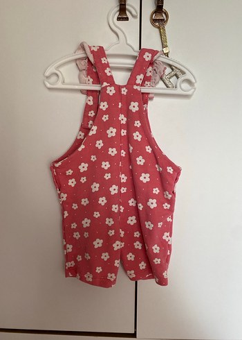 Kız Çocuk Çiçek Desenli Askılı Tulum - Görsel 2