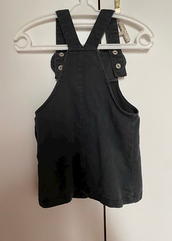 Kız Çocuk Siyah Kot Elbise Fiyonk Detaylı - Görsel 3