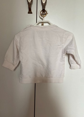 Kız Çocuk Beyaz Uzun Kollu Baskılı Sweatshirt - Görsel 3