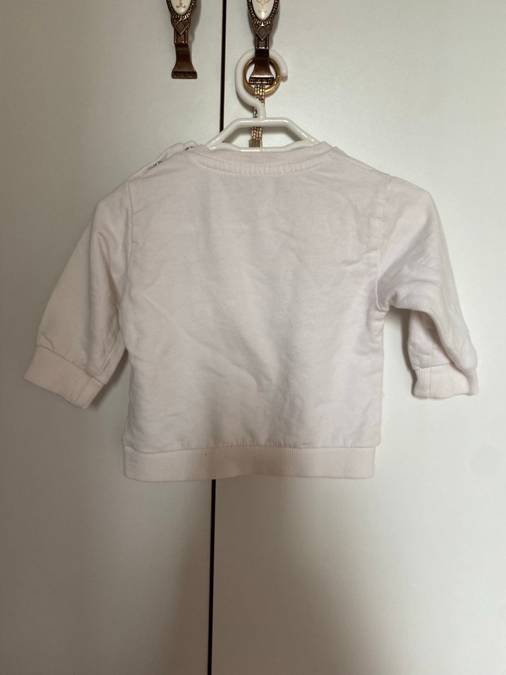 Kız Çocuk Beyaz Uzun Kollu Baskılı Sweatshirt - Görsel 3