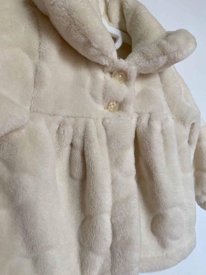 Kız Çocuk Beyaz Kürk Detaylı mont - Görsel 4