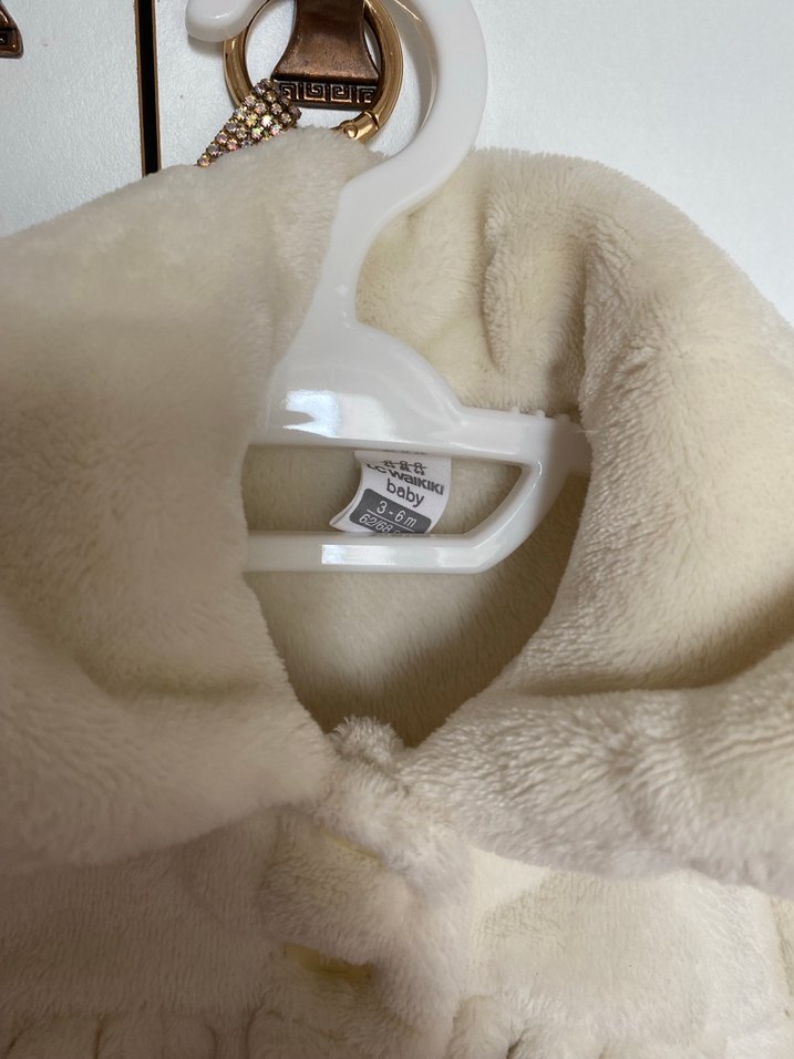 Kız Çocuk Beyaz Kürk Detaylı mont - Görsel 3