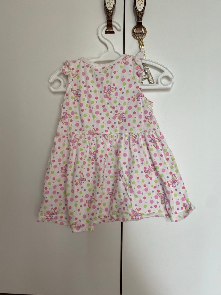 Kız Çocuk Puantiyeli Fırfırlı Elbise - Görsel 3