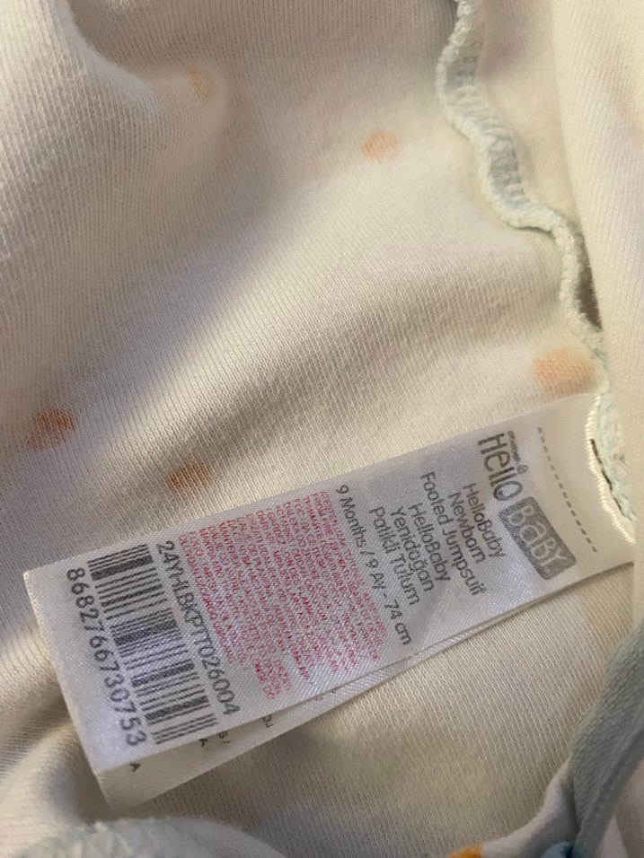 Beyaz Puantiyeli Fermuarlı Bebek Tulum - Görsel 3