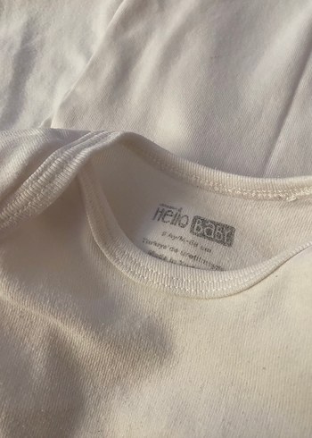 Bebek Uzun Kollu kısa kol askılı Beyaz Body - Görsel 3