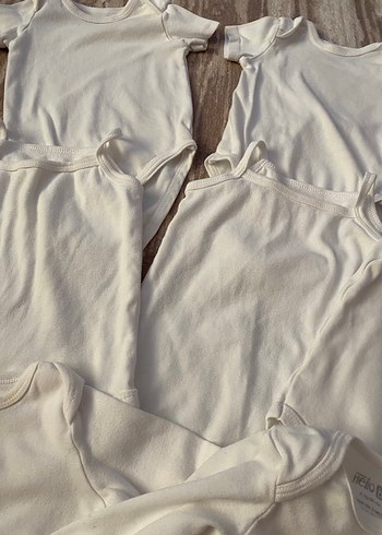 Bebek Uzun Kollu kısa kol askılı Beyaz Body - Görsel 2