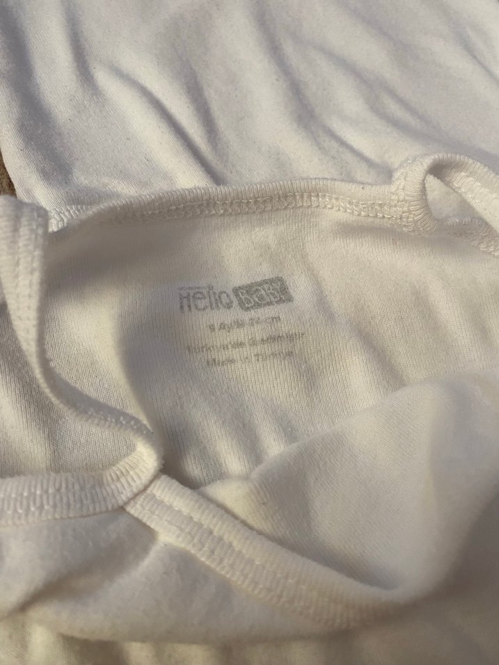 Bebek Uzun Kollu kısa kol askılı Beyaz Body - Görsel 4